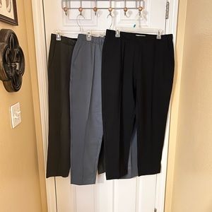 Lot of 3 Everlane Dream Pants in Dark Forest, Slate and Black